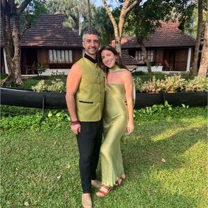 Elegant Olive Green Dress